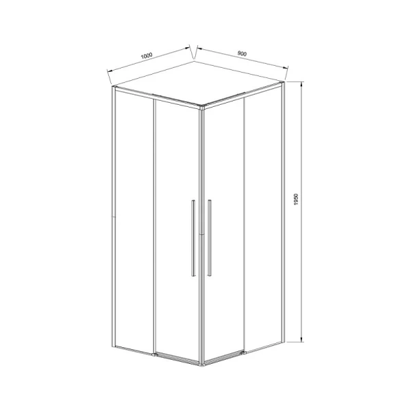 Душевой уголок Vincea Slim-N 100х90 см профиль брашированное золото, прямоугольные - фото 2