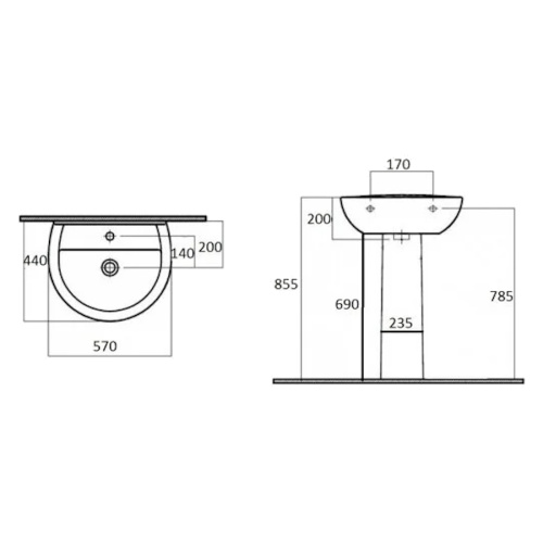 Раковина Boheme Imperiale 57 см декор золото - фото 2