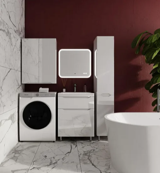 Шкаф-пенал Style Line Марелла Люкс Plus 30 см левый, белый матовый антискрейтч, пристенные, высокие - фото 7