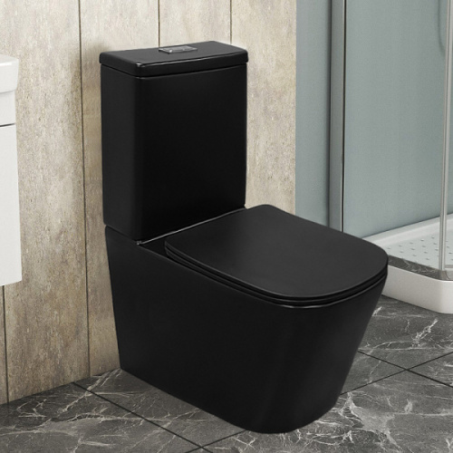 Унитаз компакт Azario Black King безободковый, фаянс, керамика - фото 9