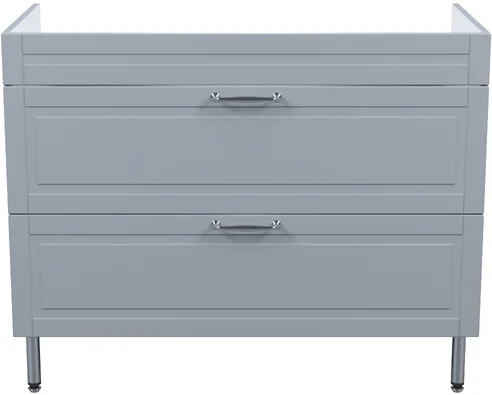 Тумба под раковину напольная IDDIS Oxford 100 см светло-серая, серая - фото 7