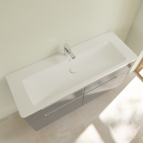 Раковина Villeroy & Boch Subway 2.0 130 см цвет альпийский белый с покрытием CeramicPlus, подвесные, на полупьедестал, на пьедестал, пристенные - фото 3