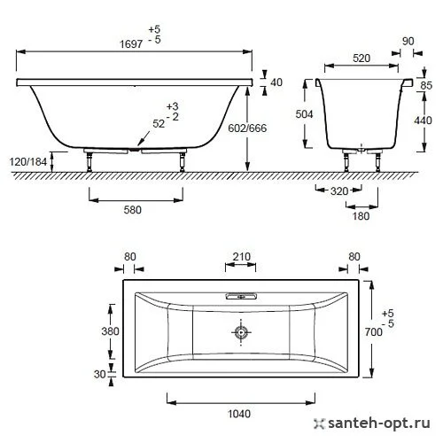 Ванна акриловая Jacob Delafon Evok E60340-00, 170 х 70 см - фото 2