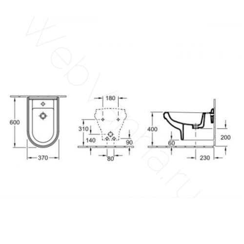 Биде подвесное Villeroy & Boch Hommage в цвете альпийский белый CeramicPlus - фото 2