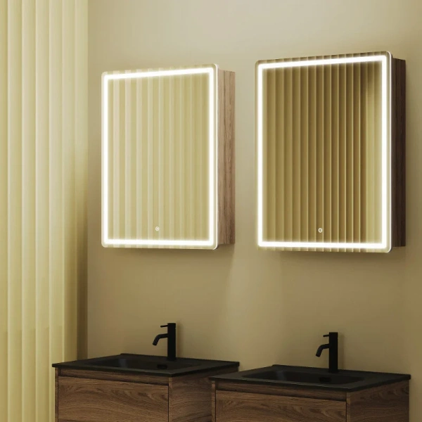 Зеркальный шкаф с подсветкой Sancos Mirror 60 см дуб чарльстон - фото 3