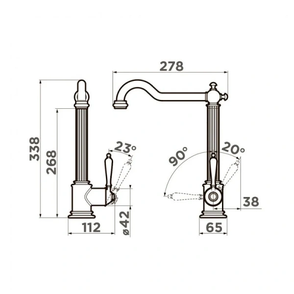 Смеситель для кухни Omoikiri Toshima 499432 латунь - фото 2