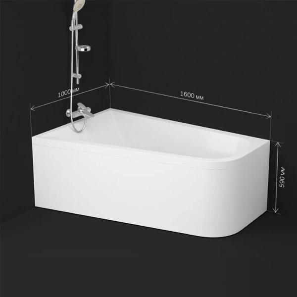 Ванна акриловая Am.Pm Spirit 160х100 см левосторонняя, современныe, hi-tech - фото 3