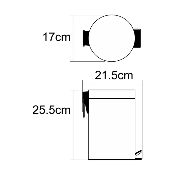 Мусорное ведро WasserKRAFT никель, современные, hi-tech - фото 2