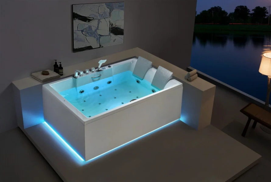 Ванна акриловая гидромассажная SSWW AU818R, 180 x 120 см, с подсветкой, белая, белые - фото 7