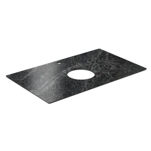 Столешница для накладных раковин Kerama Marazzi Plaza Classic 80 см  Риальто темный серый лаппатированный, в наличии - фото 2