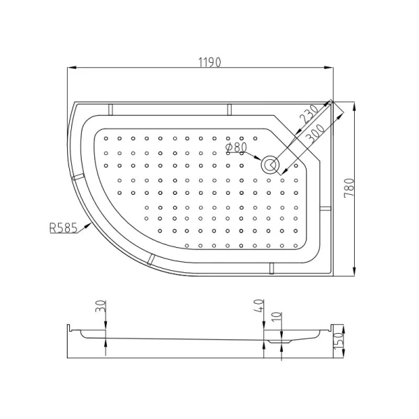 Душевая кабина Deto EM 110x80 см левая, с высоким, глубоким поддоном, глубокий поддон - фото 3