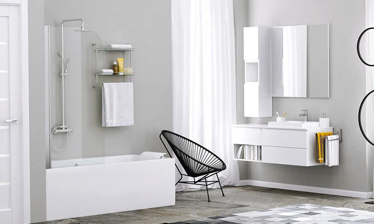 Шторка для ванны WasserKRAFT Leine 80x140 см профиль хром, современные, hi-tech - фото 4