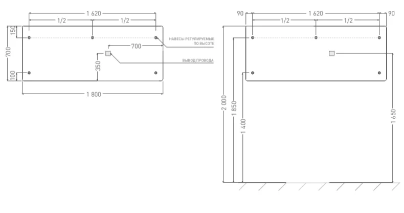 Зеркало с подсветкой Salini Ombra 180 см сенсорное управление - фото 2