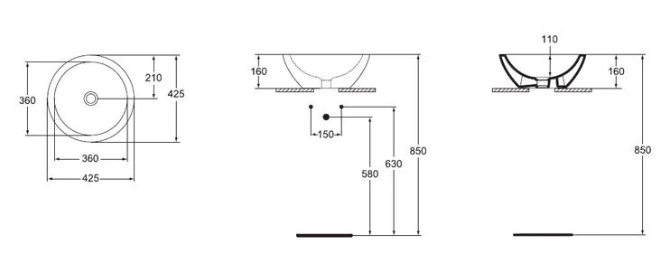 Раковина Ideal Standard Strada 40 см круглая, белая - фото 2