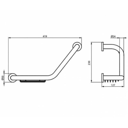 Поручень для ванной Ideal Standard Iom с мыльницей, хром - фото 3