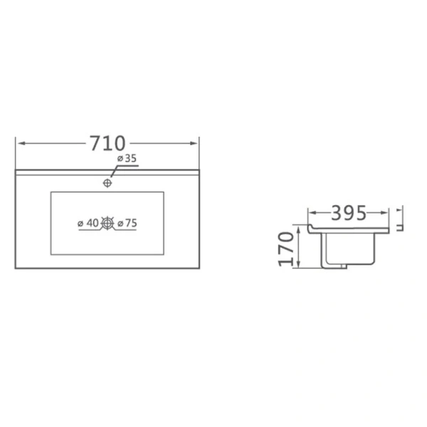 Тумба под раковину подвесная Vincea Mia Slim 70 см белый глянец, моноблок - фото 5