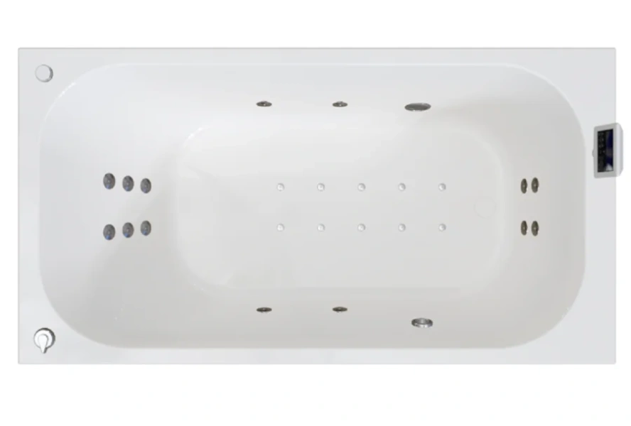 Гидромассажная ванна Радомир Прованс 1-83-2-0-0-187, 170 x 90 см, рама-подставка, фронтальный экран, слив-перелив автомат, гидромассаж Люкс хром КУ 500, белая - фото 4