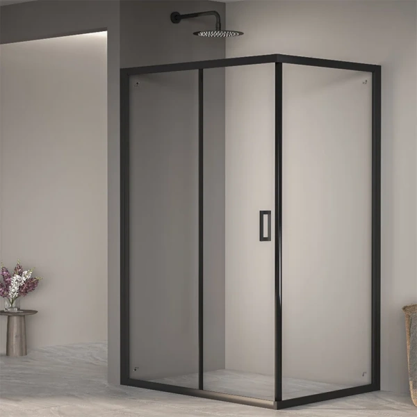 Душевой уголок RGW Passage PA-245B 90х120 см профиль черный, стекло прозрачное - фото 1
