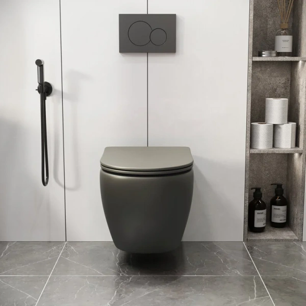 Унитаз подвесной Grossman Color хаки матовый, по запросу - фото 9