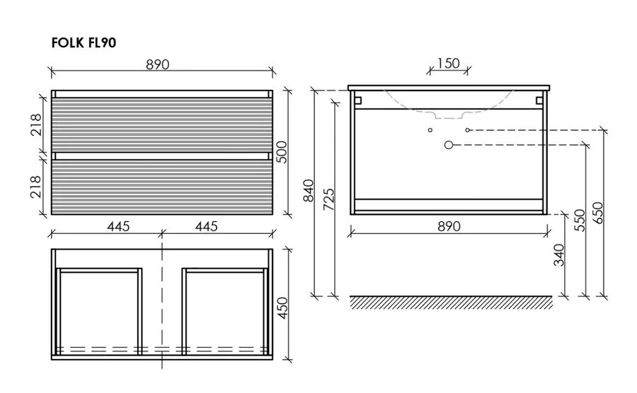 Тумба под раковину подвесная Sancos Very 90 см Bianco, подвесная, пристенная - фото 4