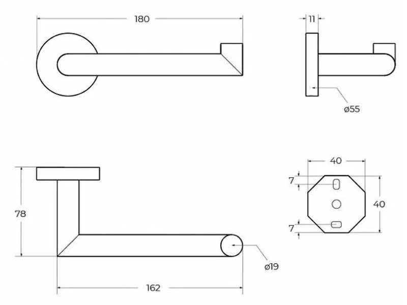 Бумагодержатель Cezares Relax сатин - фото 2