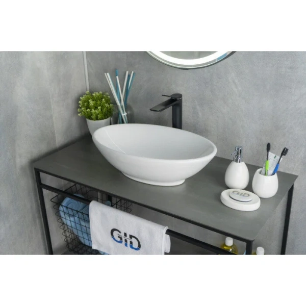 Раковина GID Lago N9021 52 см накладная белая, в форме чаши, круглой формы - фото 5