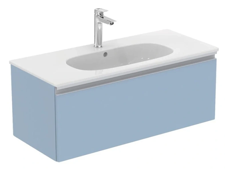 Тумба под раковину подвесная Ideal Standard Tesi 100 см серо-голубая матовая - фото 1
