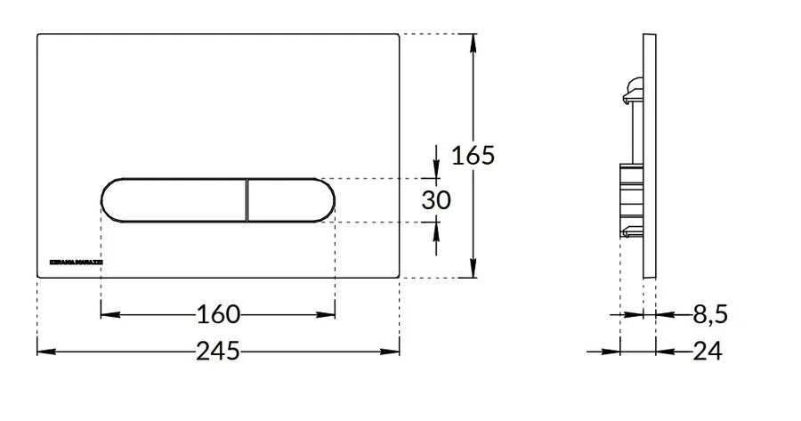 Клавиша смыва Kerama Marazzi Pro черная матовая - фото 2