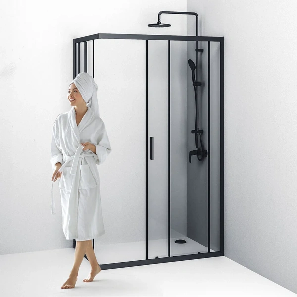 Душевой уголок Am.Pm Gem S 120x80 см профиль черный матовый, стекло прозрачное, 120х80 - фото 5