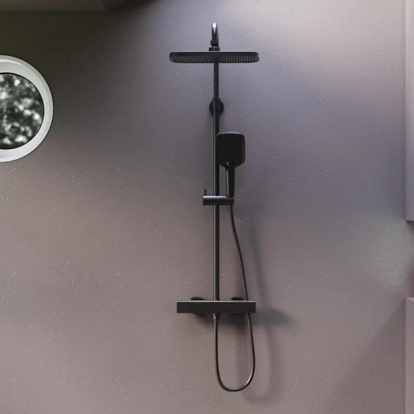 Душевая стойка Damixa Gala черная, с тропическим душем - фото 4