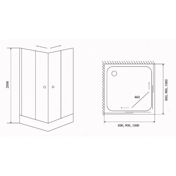 Душевой уголок Timo Viva Lux TL-1102 Fabric 100х100х200 см - фото 2