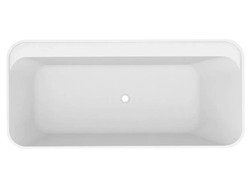 Ванна Uni-Flow Kube из искусственного камня Solid surface FS324-1700 Gloss White, 170 х 78 см, белая, 170х80 - фото 4