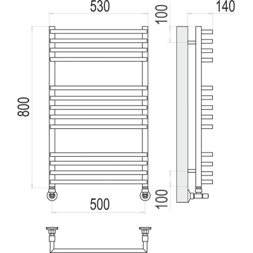 Полотенцесушитель водяной Terminus Берн П13 500х800 лесенка - фото 3