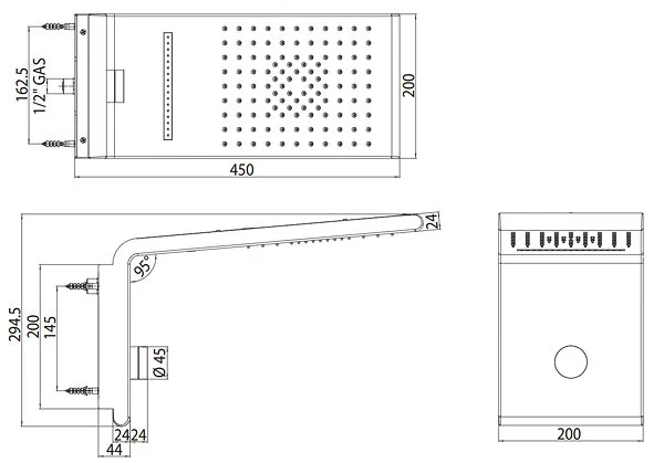 Верхний душ Bossini Syncro I00591.030, верхние души index_1 - фото 7