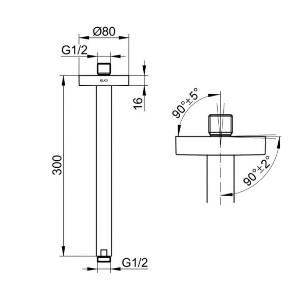 Душевой кронштейн Keuco 51689 - фото 2