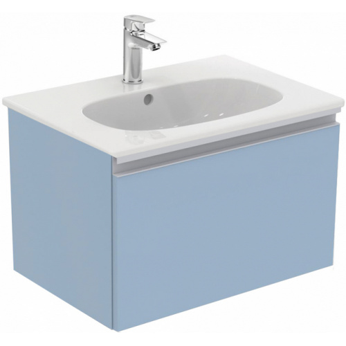 Тумба с раковиной подвесная Ideal Standard Tesi T0046 60 см с 1-м ящиком, белая, серая, другие - фото 7