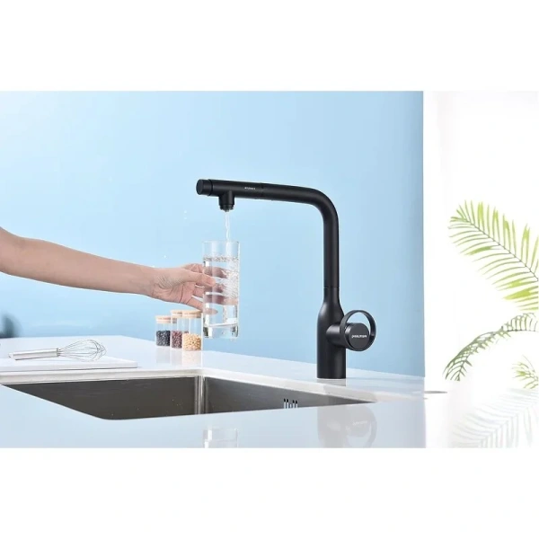 Смеситель для кухни Paulmark Urban антрацит, с поворотным изливом - фото 7