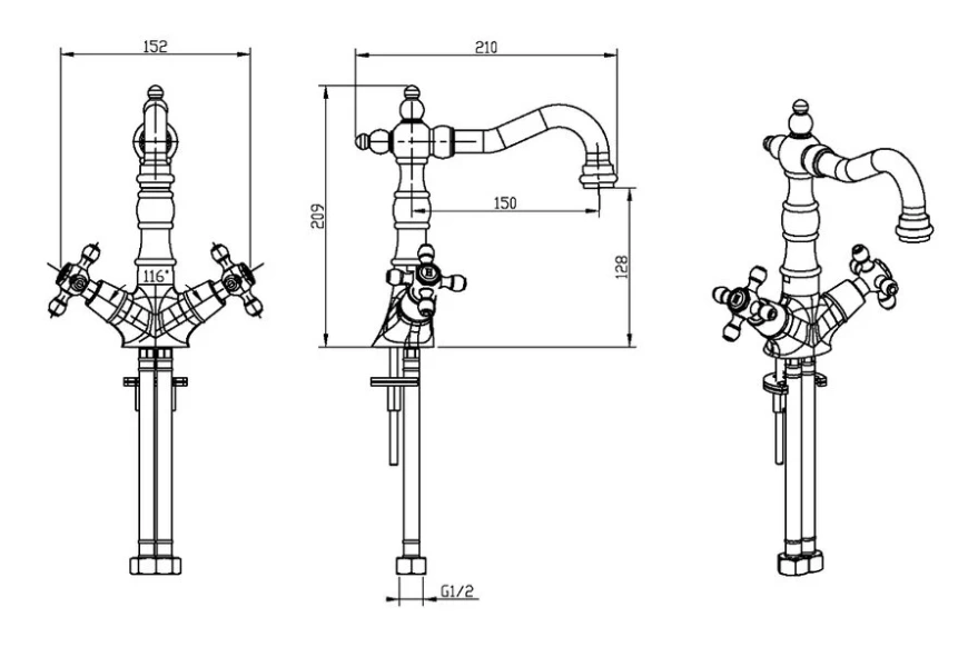 Смеситель для раковины Boheme Satine на столешницу - фото 2