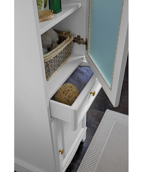 Пенал для ванной, петли справа, цвет белый матовый, фурнитура золото, La Beaute Michel, по запросу index_1 - фото 4