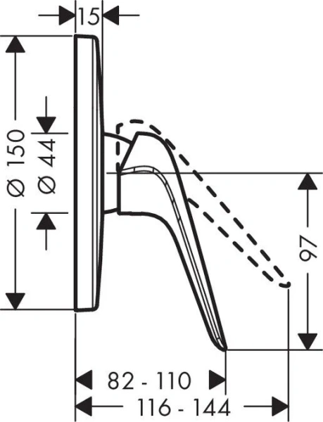 Смеситель для душа Hansgrohe Novus 71066000 однорычажный - фото 2