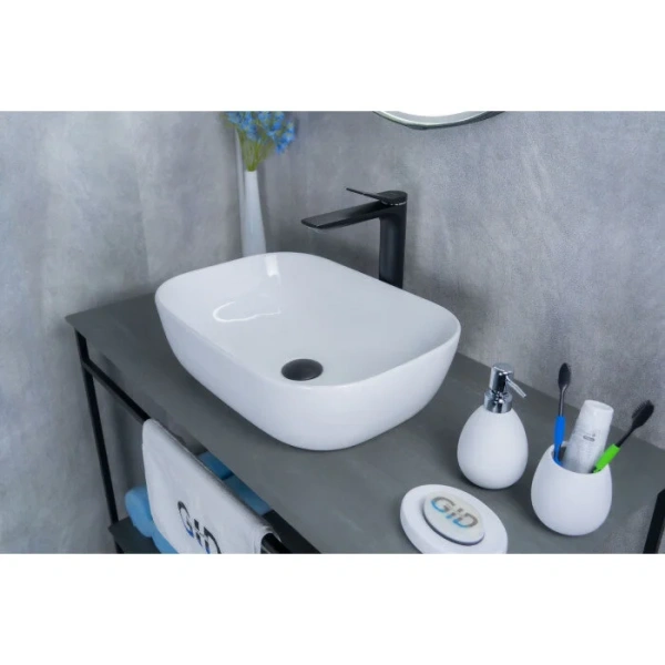 Раковина GID Geometrico D1333 46 см белая, 45 см - фото 6