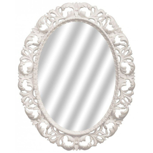 Зеркало овальное с фацетом, цвет белый глянец с золотом, Tessoro Isabella 76 - фото 1