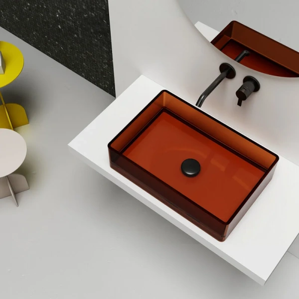 Раковина Abber Kristall 60 см коричневая, другие - фото 4