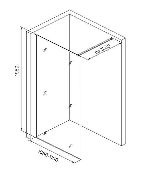 Душевая перегородка IDDIS Slide Walk In SLI8 110 см стекло прозрачное - фото 2