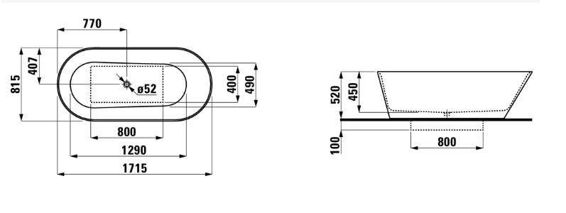 Ванна из искусственного камня Laufen Kartell 172х82 см отдельностоящая - фото 2