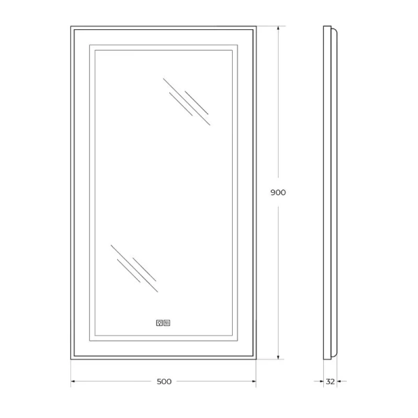 Зеркало с подсветкой BelBagno Kraft 50 см сатин, в наличии - фото 2