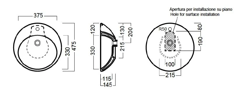 Раковина накладная Hatria Happy Hour 50х50 см - фото 2