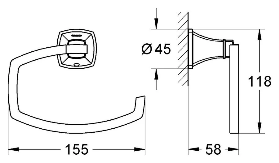 Бумагодержатель для ванной, хром, Grohe Grandera 40625000, нет в наличии index_1 - фото 4