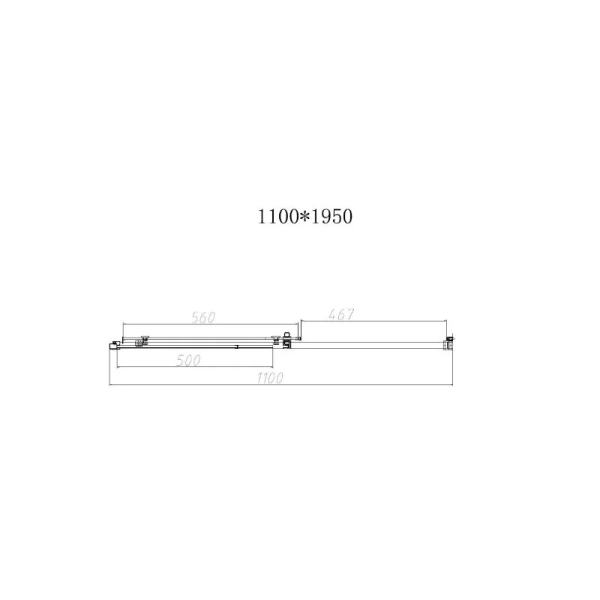 Душевая дверь в нишу Vincea Slim-N 110 см профиль вороненая сталь стекло прозрачное, 100 см - фото 3