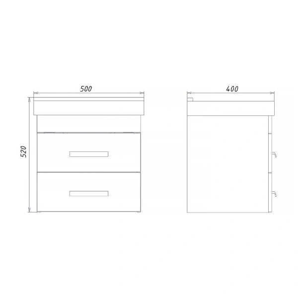 Тумба с раковиной подвесная Comforty Никосия 50П 50 см белый глянец - фото 2